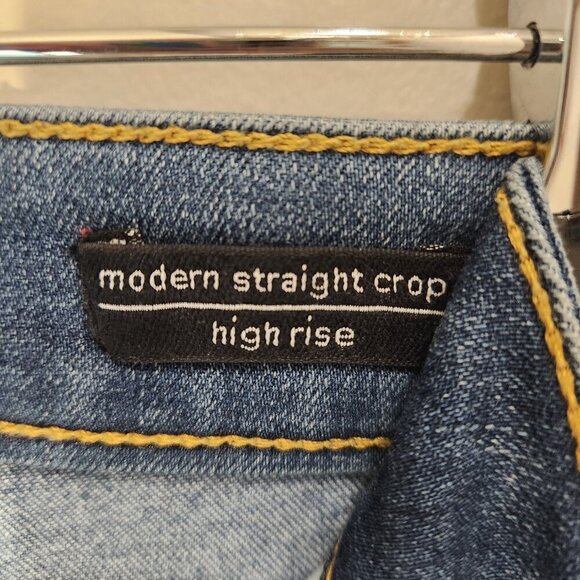 Sanctuary Denim Modern Straight Crop High Rise Painted Jeans - Size 28 - Picture 6 of 9